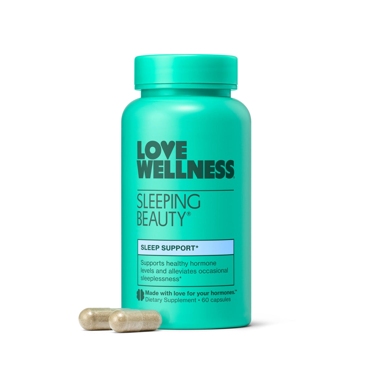 Love Wellness Sleeping Beauty | Sleep Support with Melatonin, Magnesium & L-Theanine | Promotes Restful Sleep, Relaxation & Calmness | Organic Valerian Root Powder & Lemon Balm | 60 Count Love Wellness buy supplements Au