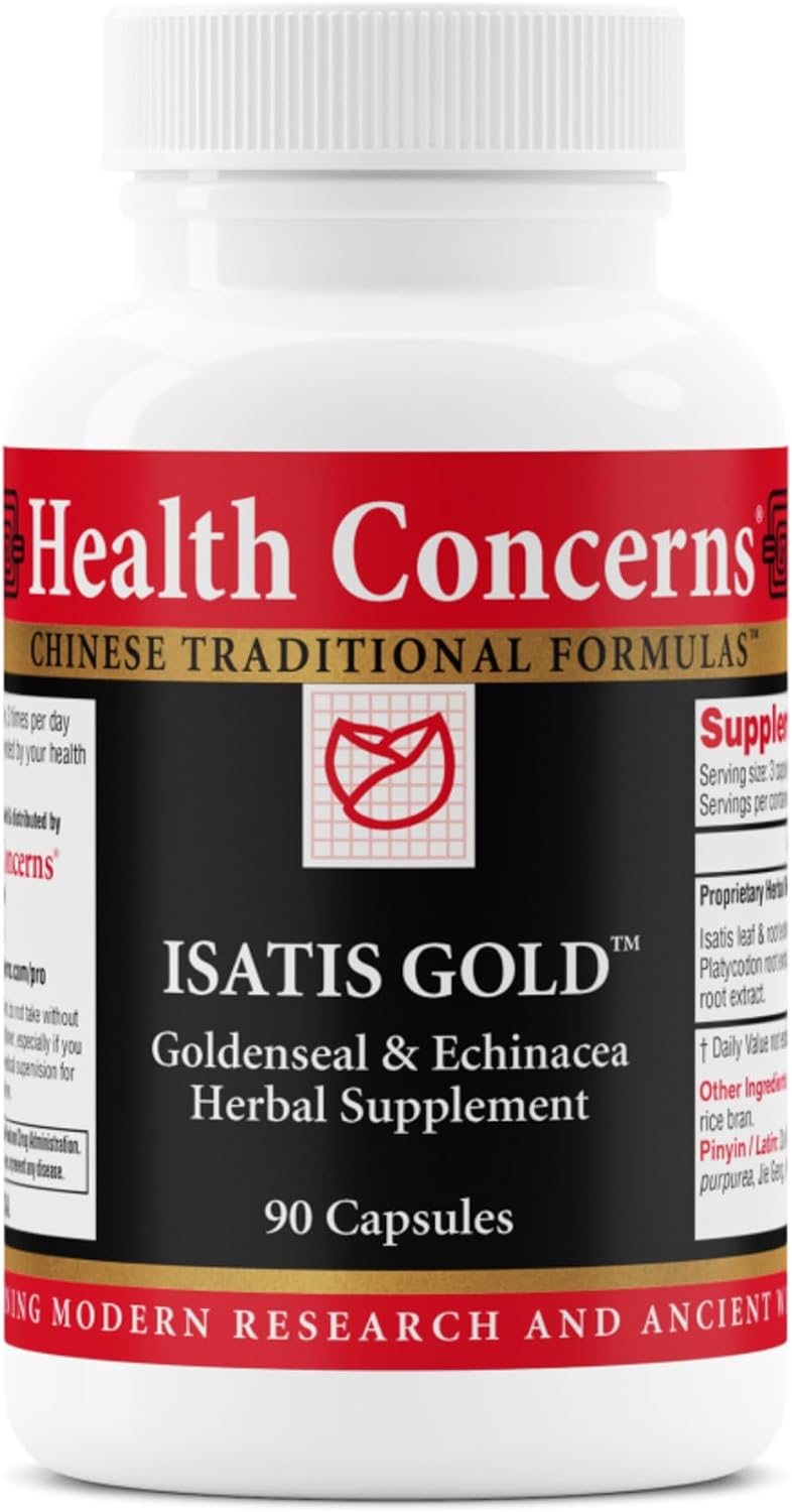 Health Concerns Isatis Gold - Immune System Support & Respiratory Tract Supplements - Echinacea, Platycodon, Goldenseal & Ligusticum Root Extract - 90 Capsules