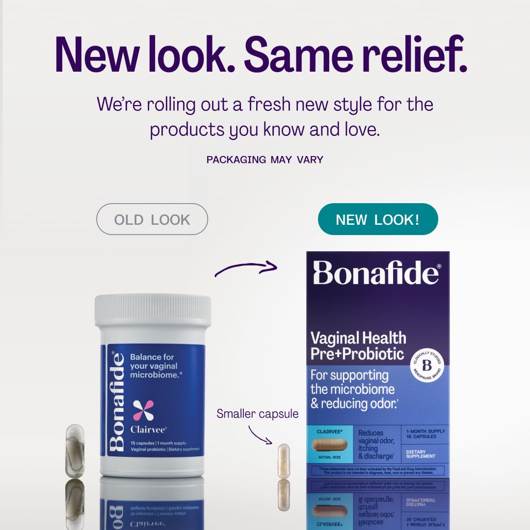 Bonafide Clairvee Vaginal Probiotic for Relief from Odor, Itching, & Discharge. — 1-Month Supply (15 Capsules) Bonafide buy supplements Au