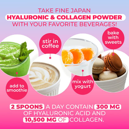FINE JAPAN Premium Marine Collagen Powder with Hyaluronic Acid, CoQ10 & Elastin - Non-GMO - 30 Servings (210g / 7.4oz) Made in Japan FINE JAPAN buy supplements Au