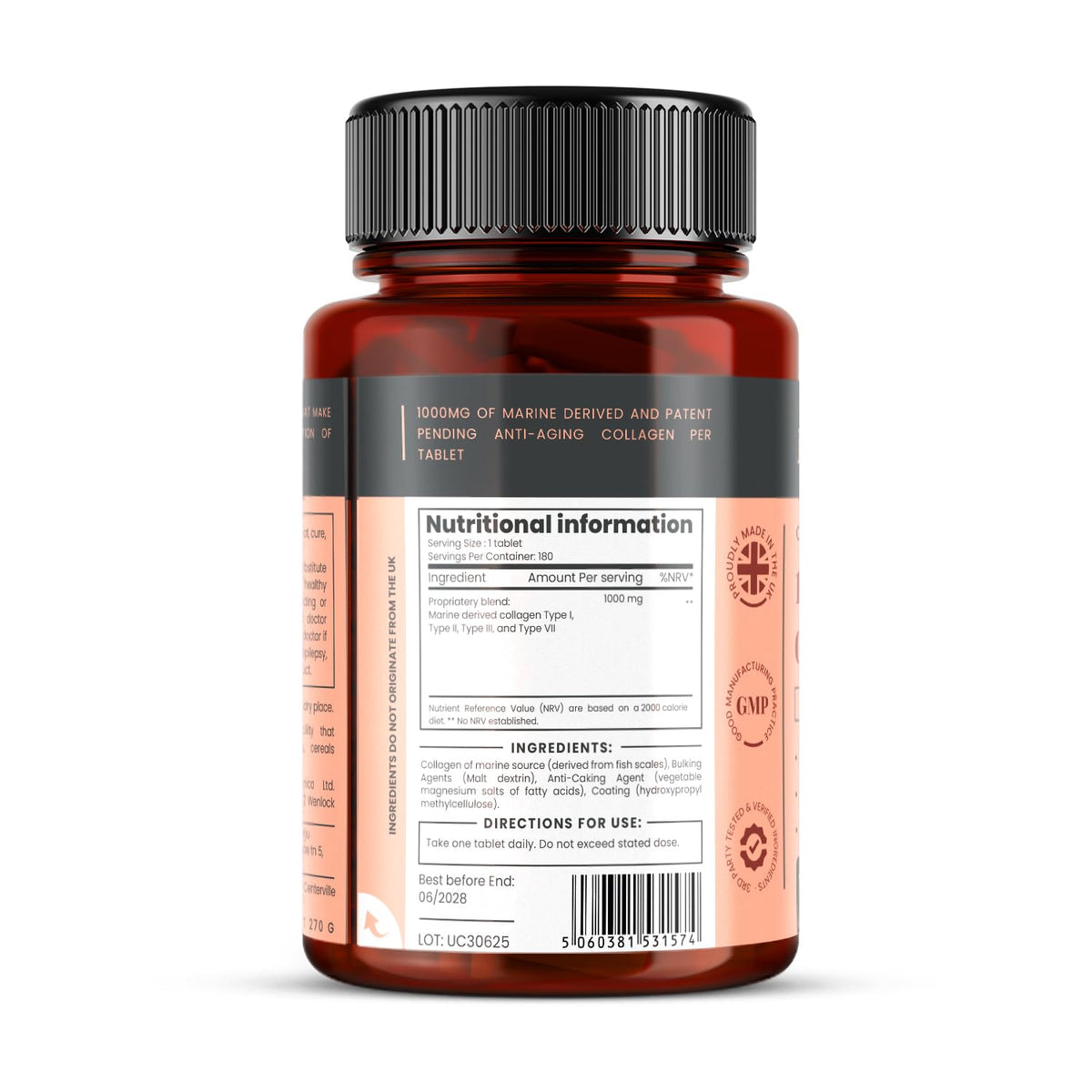 UltraColl Marine Collagen 1000mg x 180 Tablets (6 Months Supply). The only Patented Anti-Aging Collagen Types I, II, III, and VII. pureclinica buy supplements Au