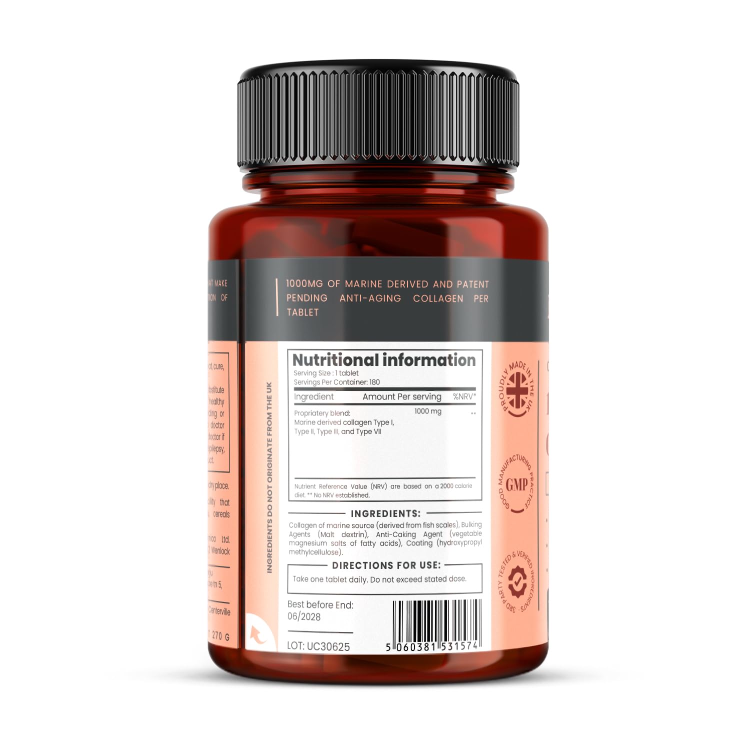 UltraColl Marine Collagen 1000mg x 180 Tablets (6 Months Supply). The only Patented Anti-Aging Collagen Types I, II, III, and VII. pureclinica buy supplements Au