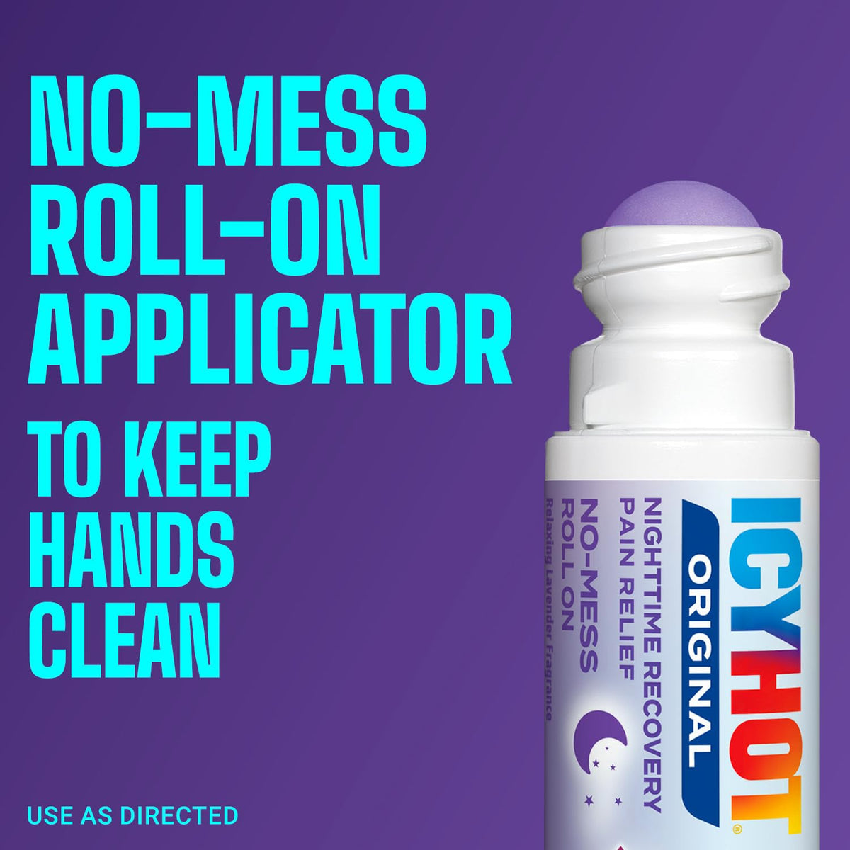 Icy Hot Original Pain Relief Nighttime Recovery No-Mess Roll-On Applicator, Fast-Acting Pain Relief with Menthol 8% for Backaches, Joints, Muscle Strains and Arthritis, Lavender Scent, 2 oz Icy Hot buy supplements Au
