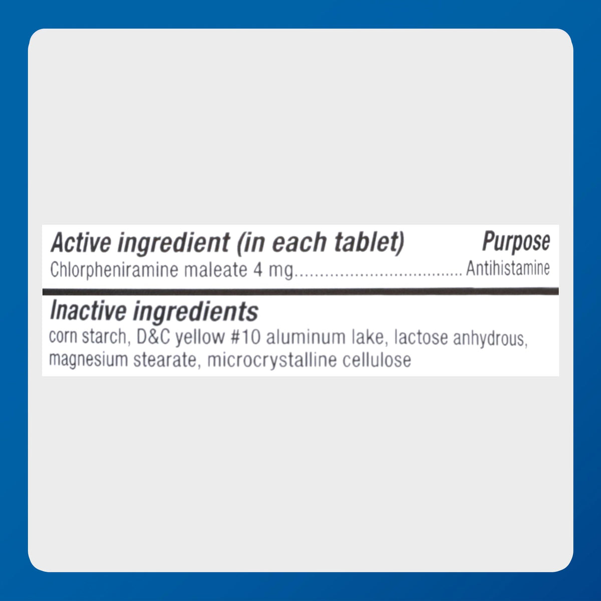 MAJOR 4 Hour Allergy Tablets - Chlorpheniramine Maleate - 4 mg - Antihistamine - 1000 Count (1 Pack) MAJOR buy supplements Au