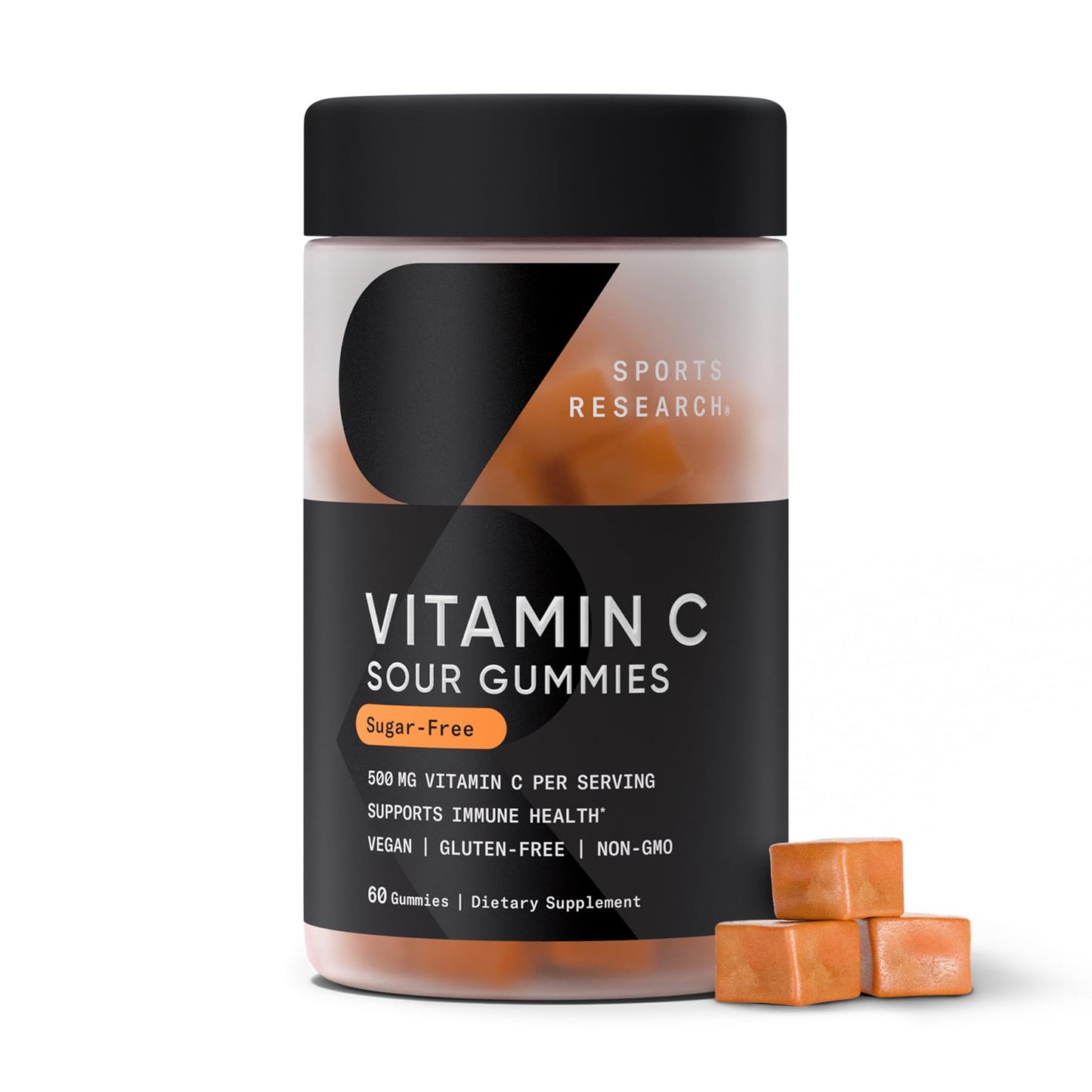 Sports Research­® Vitamin C Gummies | 500 mg Vitamin C | Sugar Free, Gelatin Free, Vegan Certified & Non-GMO Tested | Immune & Antioxidant Support 60 Gummies Sports Research buy supplements Au