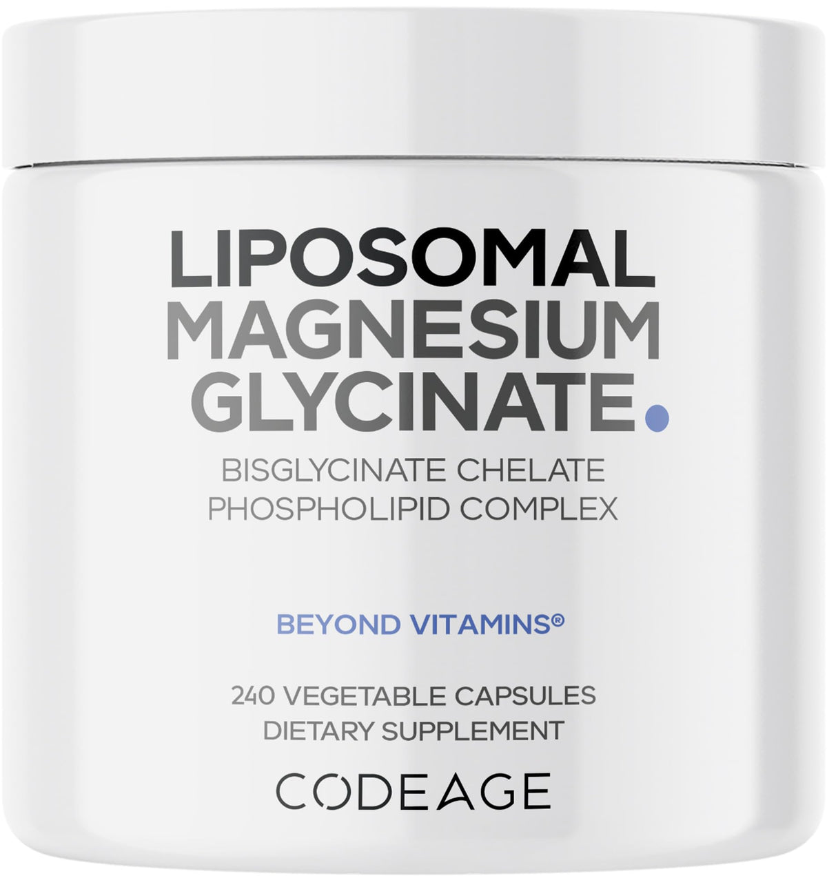 Codeage Liposomal Magnesium Glycinate Supplement, 2-Month Supply, Bisglycinate Magnesium Chelate, Chelated Magnesium Mineral Pills, BioPerine Black Pepper Vitamins Capsules, Non-GMO Vegan, 240 ct CodeageBuy Supplements Australia