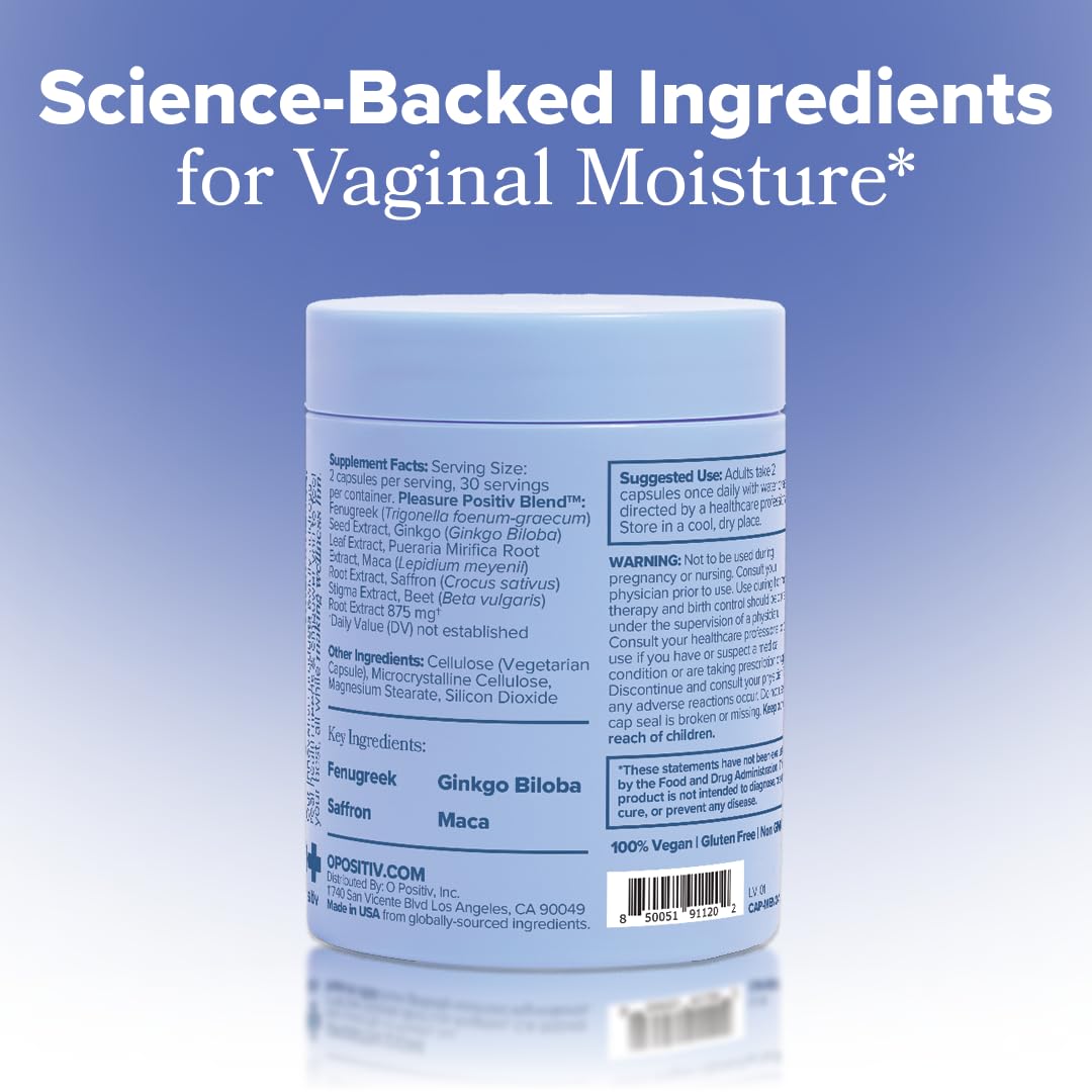 MENO Vaginal Moisture Support Capsules – OBGYN-Formulated to Support Healthy Vaginal Moisture, Mood & Relaxation – Hormone-Free Supplements with Maca Root & Fenugreek Seed Extract – 30 Servings O Positiv buy supplements Au