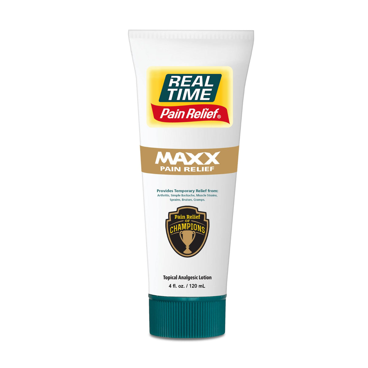 Real Time Pain Relief MAXX 4oz Tube | 18 Natural Ingredients: Arnica, Menthol & Peppermint | Maximum Strength Muscle Pain Relief Lotion for Arthritis, Hands, Ankles, Back, Shoulders, Knees & Joints Real Time Pain ReliefBuy Supplements Australia