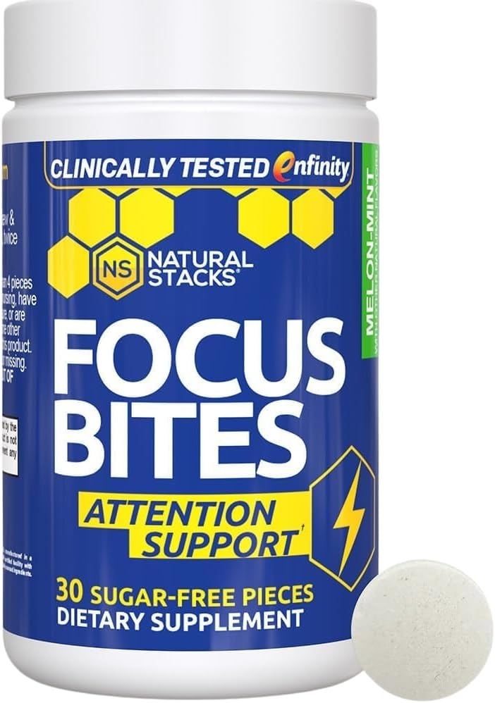 Paraxanthine Focus Bites 100mg, Caffeine Free Energy, 30 Melon Mint Chews | Enfinity paraxanthine supports attention and productivity with a smooth, jitter free lift. Great for afternoons.