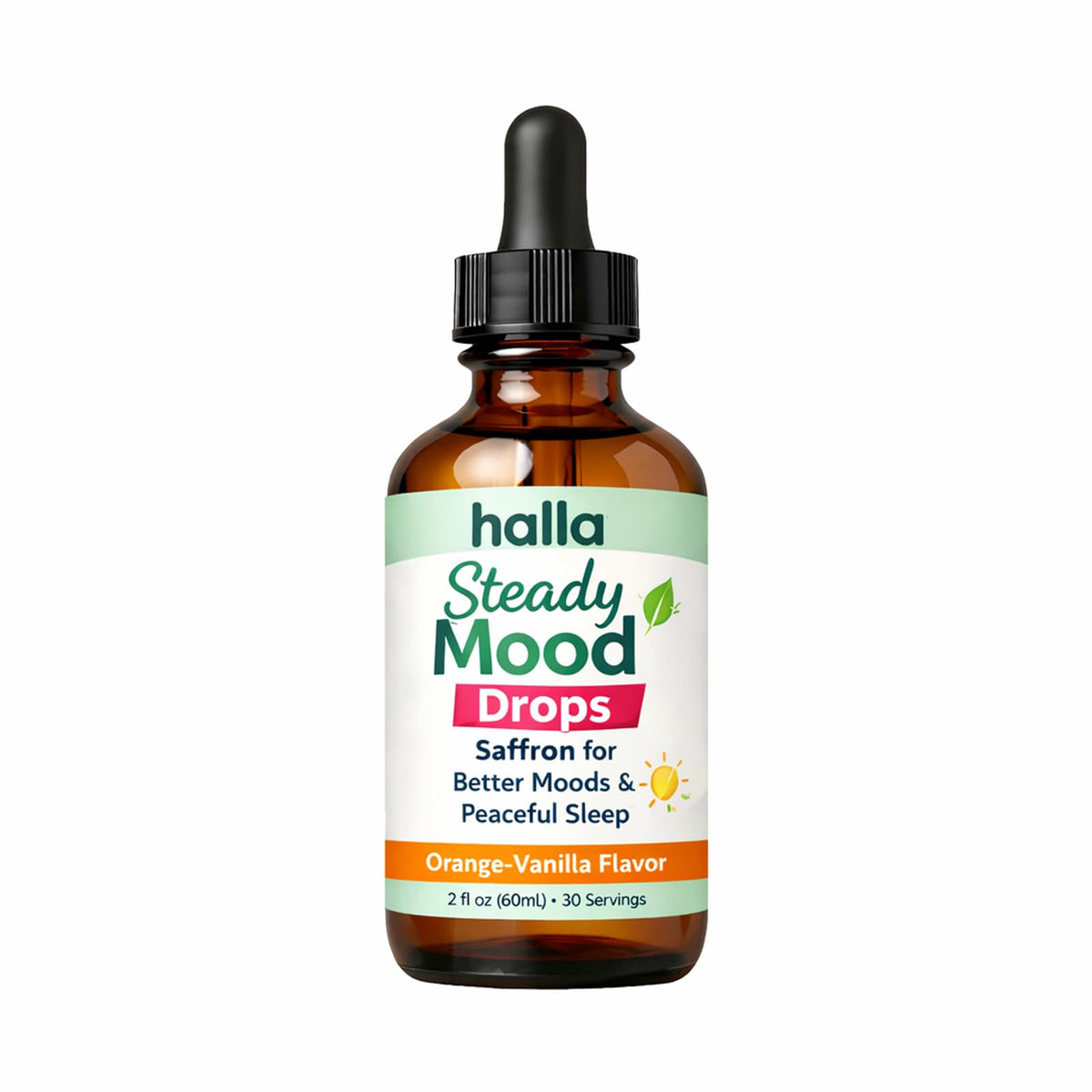 ReviveNerve Halla Steady Mood Drops, Orange-Vanilla Flavor, Liquid Formula with Pine Bark Extract(1pcs)