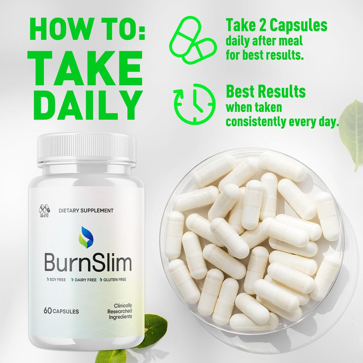 Burn Slim Capsules, Official Burnslim Pills with All Natural Ingredients, Advanced Burn Slim Health and Wellness Vitamin Supplement Supporting Active Lifestyle for Women and Men (60 Capsules) MJOBuy Supplements Australia