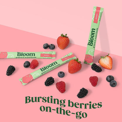 Bloom Raspberry Lemonade Clear Protein and Berry Greens Stick Packs Bundle