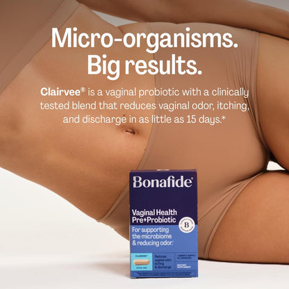Bonafide Clairvee Vaginal Probiotic for Relief from Odor, Itching, & Discharge. — 1-Month Supply (15 Capsules) Bonafide buy supplements Au