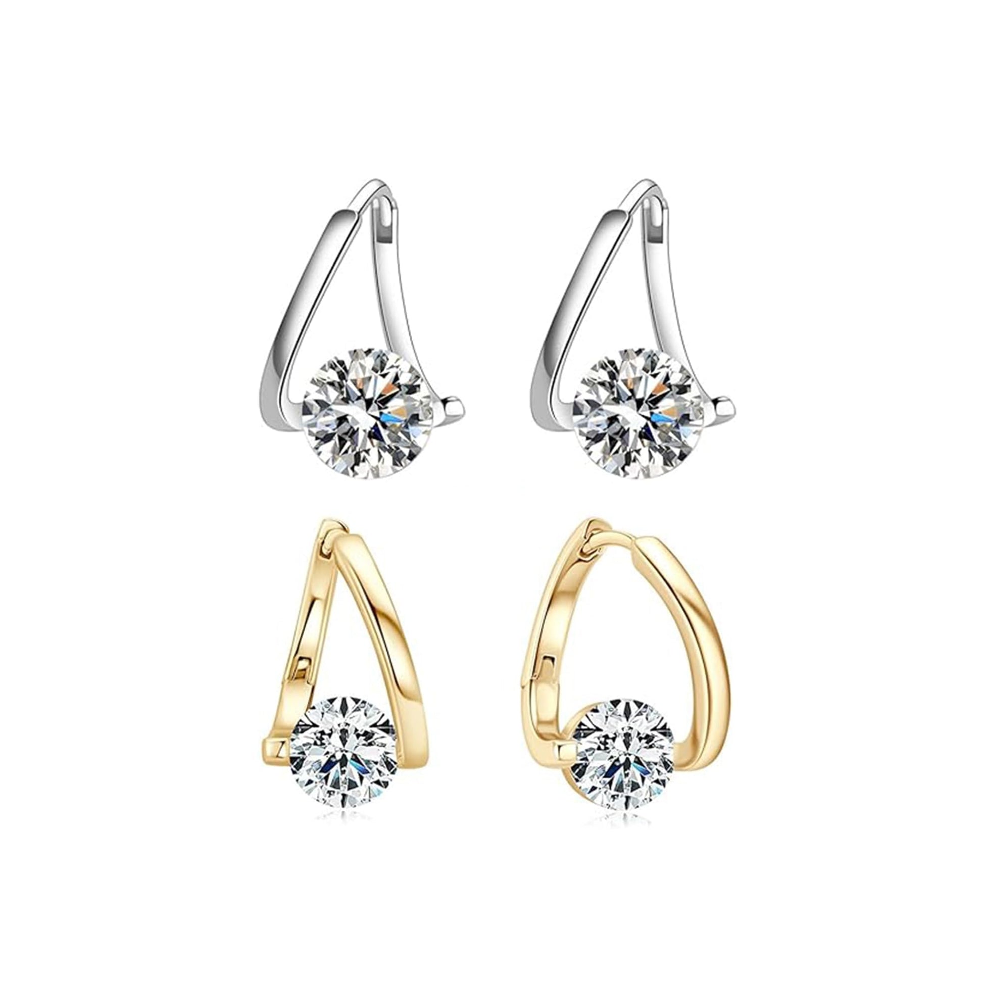Lymphatic Germanium Earrings Lymphatic Drainage Earrings Atheniz Lymphatic Earrings Cubic Zirconia Earring Lymphatic Hoop Earrings for Women (gold+silver) Decixde buy supplements Au