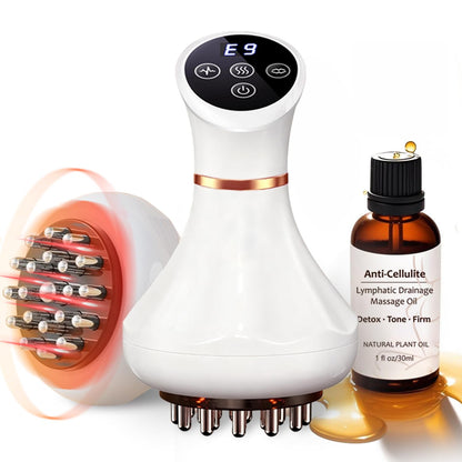 Lymphatic Drainage Massager & Anti Cellulite Massage Tool Helps Reduce Stretch Marks & Cellulite, Body Sculpting Machine For Legs, Arms & Belly with Microcurrent, Light, Heat & Vibration，With Body Oil FASCITONE buy supplements Au