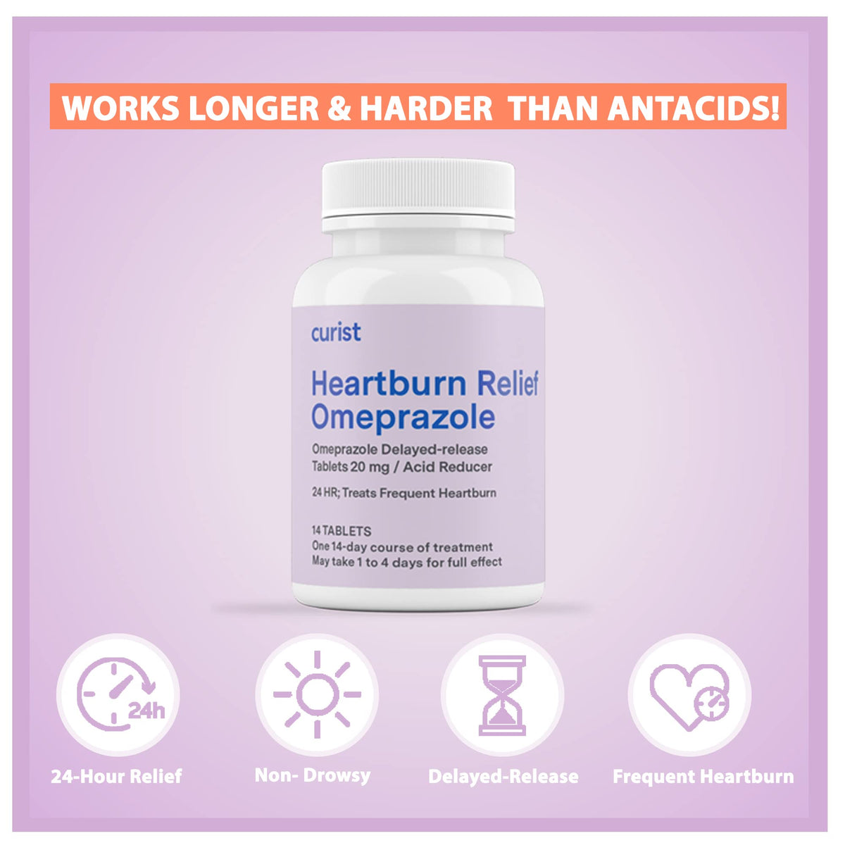 Curist Omeprazole 20mg Tablets Bulk Pack - 84Count Delayed-Release Tablets - Acid Reflux Medicine for Heartburn Relief (2 Pack of 42 Tablets - 84 Total) Curist buy supplements Au