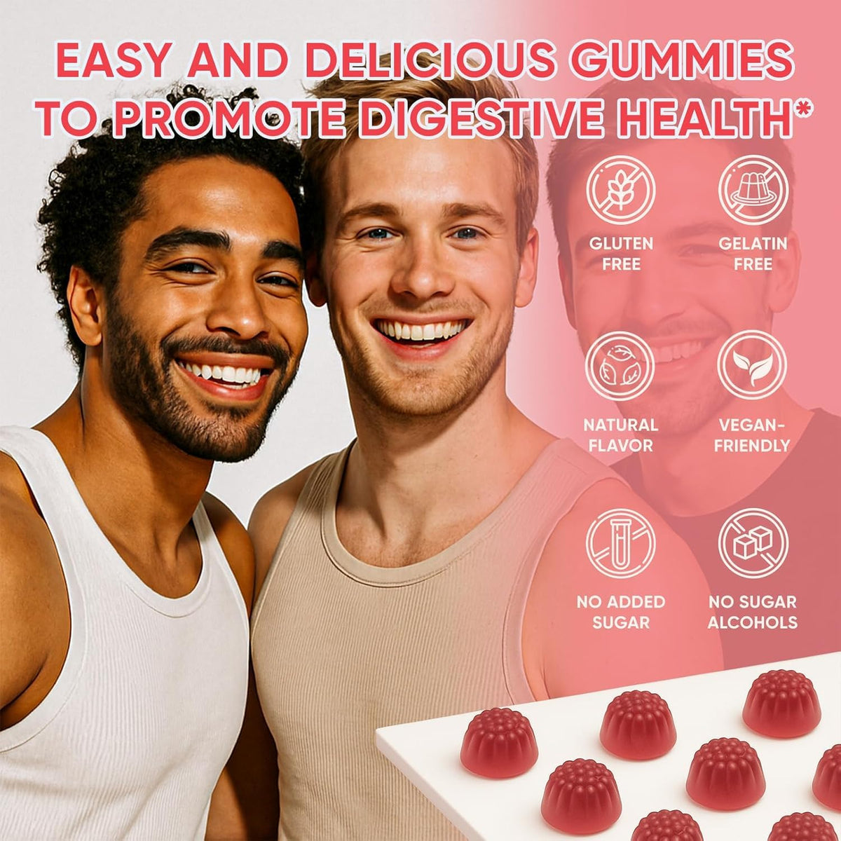 6525080 Clean Prebiotic Fiber Gummy, Clean Fiber Gummies for Men, Men Prebiotic Supplement for Digestive Gut Health, Non-GMO, 60 Gummies - PrimeBioHealth - canada supplements