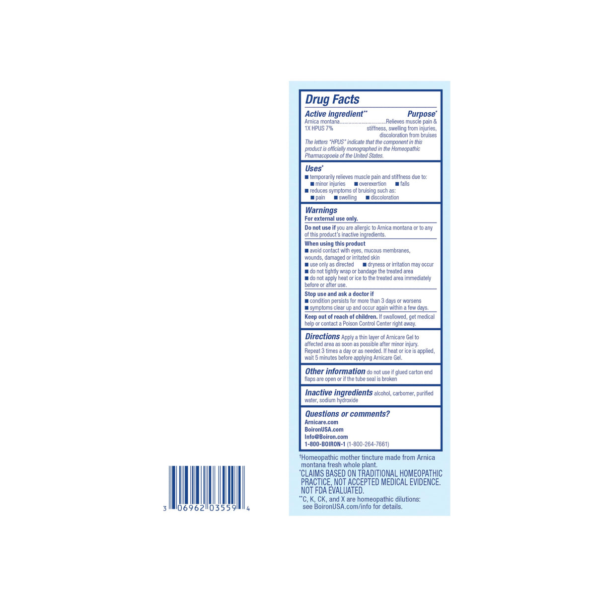 Boiron Arnicare Gel - Non-Greasy and Fragrance-Free - 2.6 oz BoironBuy Supplements Australia