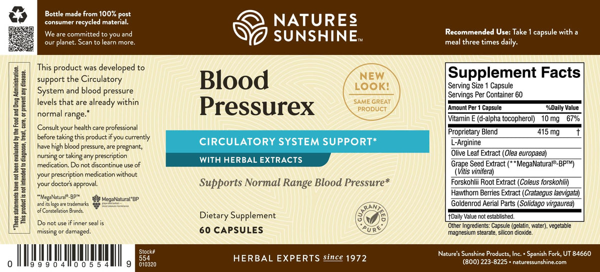 Nature's Sunshine Blood Pressurex 60 Capsules Nature's SunshineBuy Supplements Australia