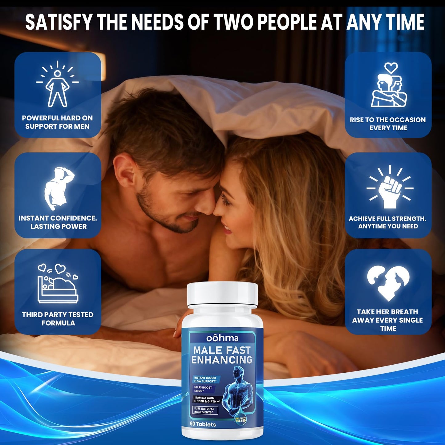 Oohma New Male Enhancing Supplement, Designed to be Fast Acting for Blood Flow to Gain Length & Girth + Stamina, Maca, Epimedium, and Other Natural Ingredients, 3rd Party Tested Supplement 60 Tablets Oohma buy supplements Au