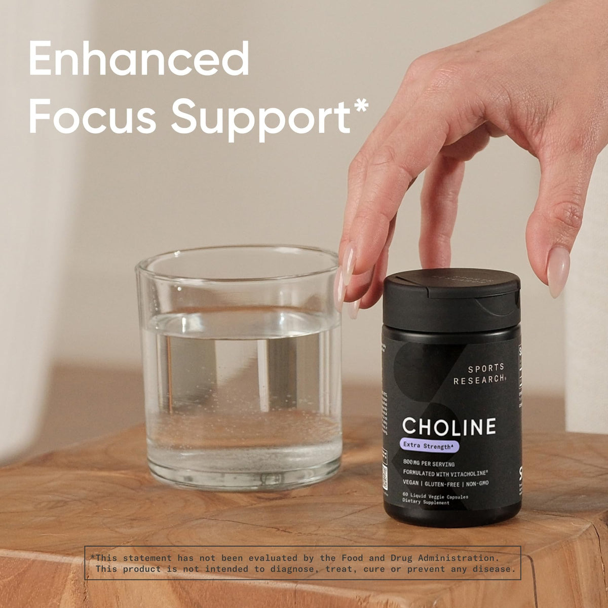 Sports Research ® Extra Strength Choline 800 mg - Essential Nutrient Featuring VitaCholine ® for Focus Support - Vegan Certified • Non-GMO • Gluten Free - 60 Liquid Capsules Sports Research buy supplements Au