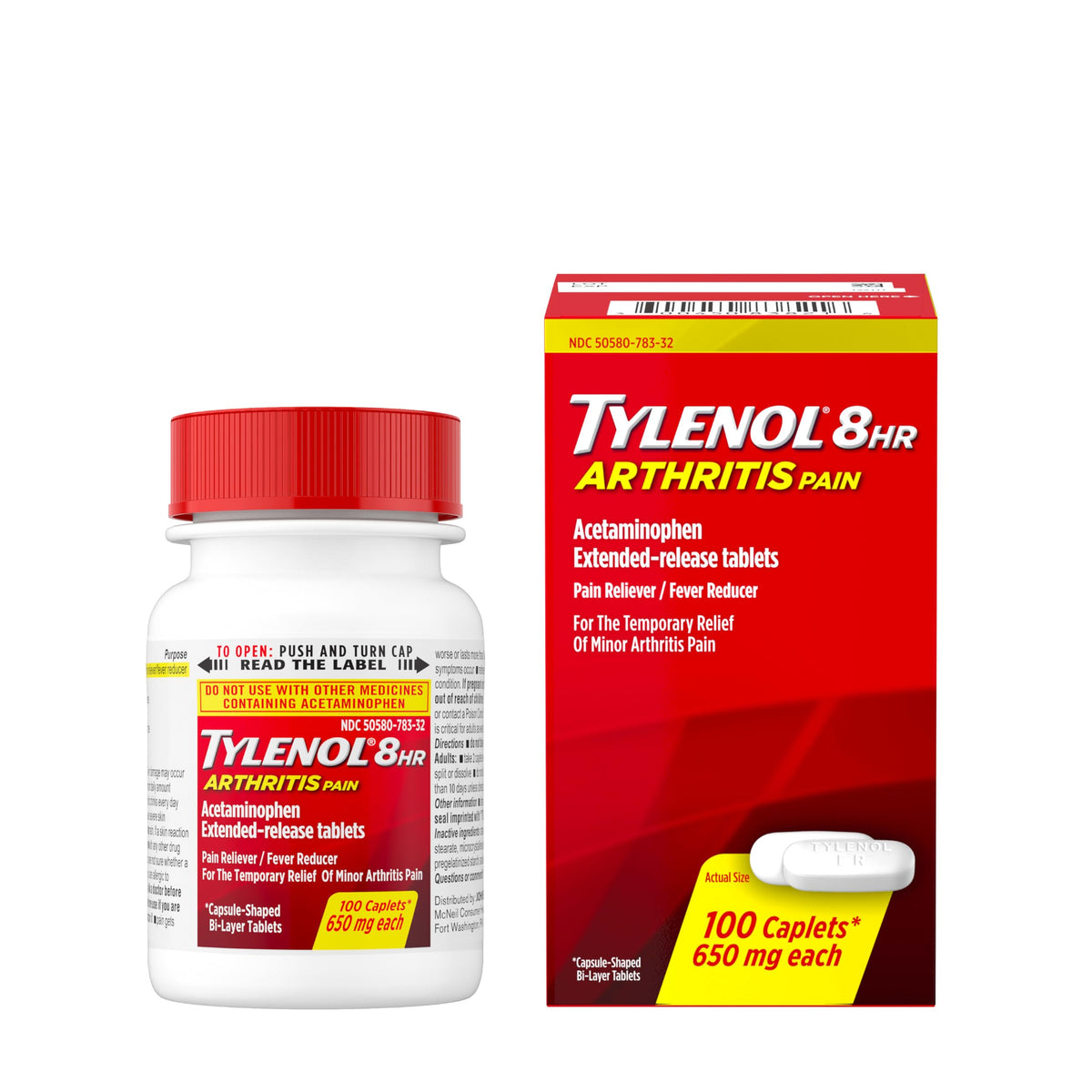 Tylenol 8HR Arthritis Pain Relief Caplets, Fast, Strong Pain Relief, 650 mg Acetaminophen for Minor Arthritis & Joint Pain, Fever Reducer, Extended Release, Won't Irritate Stomach, 100 Count Tylenol buy supplements Au