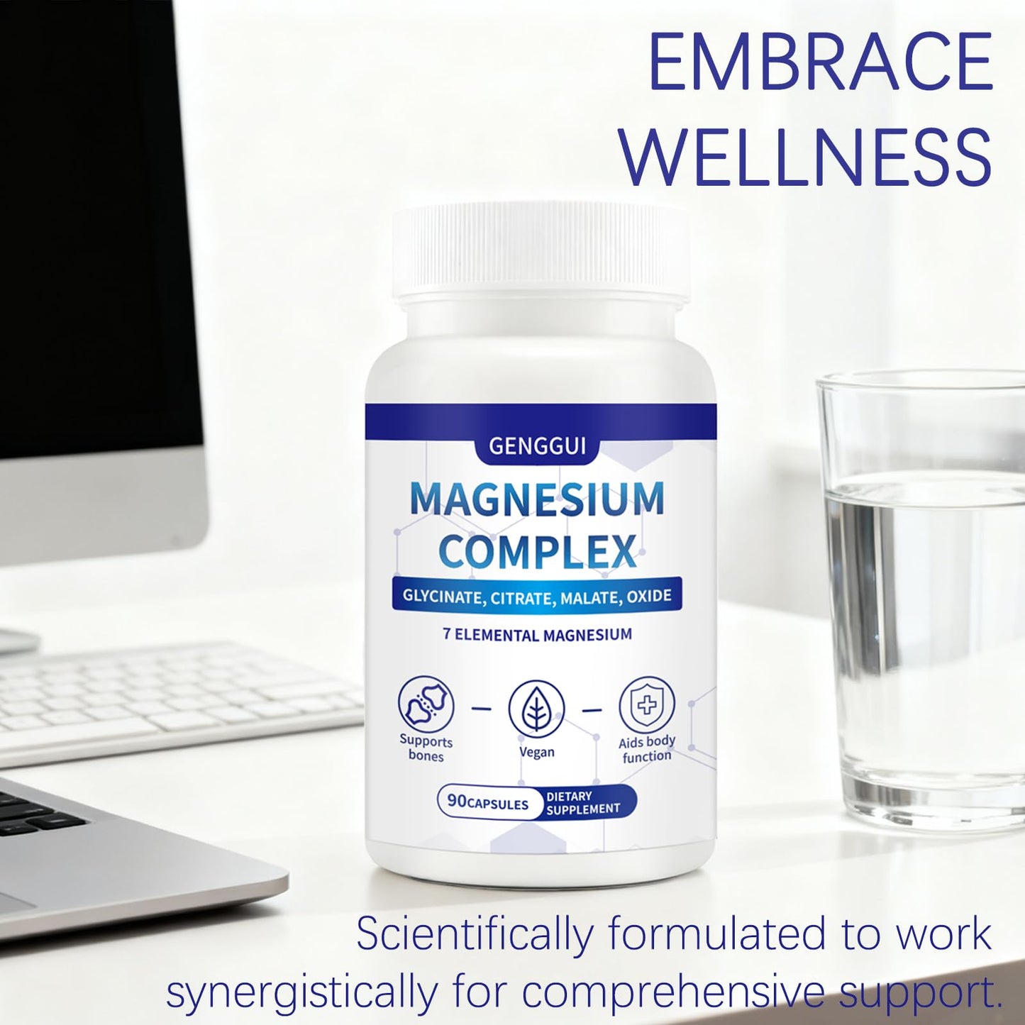 Magnesium Complex 1000mg - 7-in-1 Supplement with Glycinate, Citrate & Malate - Supports Muscle Relaxation, Sleep, Heart Health - High Absorption Capsules, 90 Count (1) CellJuvMax buy supplements Au