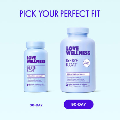 Love Wellness Bye Bye Bloat | Digestive Enzymes for Fast Acting Bloating Relief for Women | Helps Reduce Water Retention & Gas Relief | Supports Digestive Health with Fenugreek & Dandelion | 60 Count Love Wellness buy supplements Au