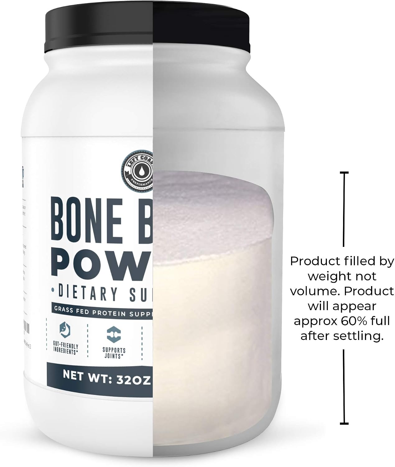 Left Coast Performance 2lb Pure Bone Broth and 2lb Chocolate Bone Broth