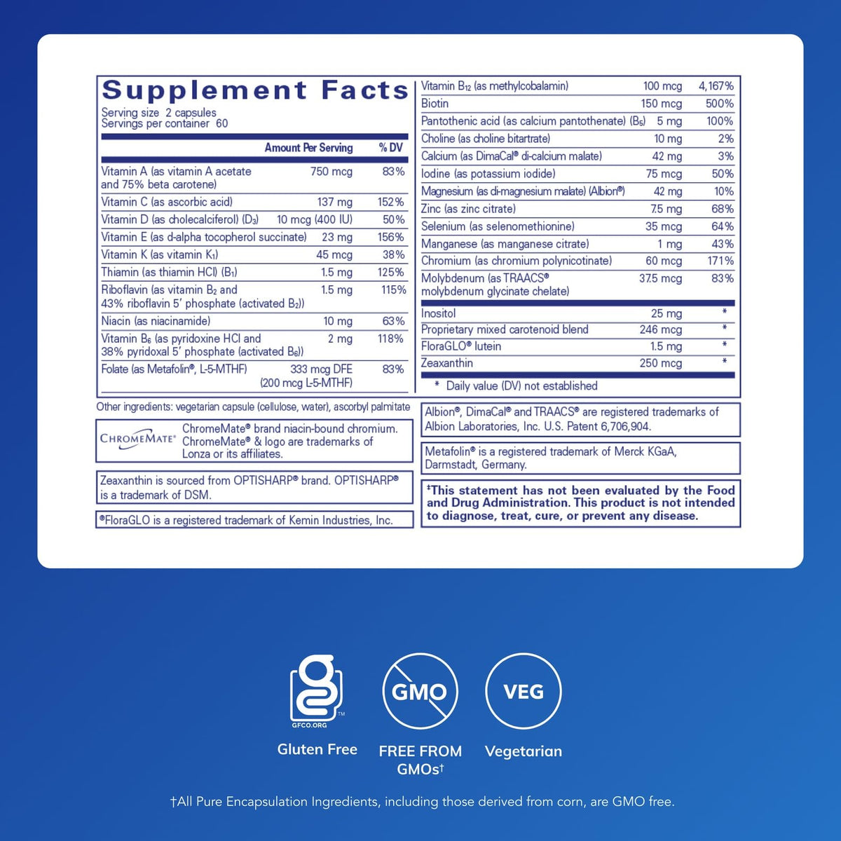 Pure Encapsulations Junior Nutrients - Kids & Teens Multivitamin - Without Iron - with Calcium, Vitamin D3 & Vitamin C - Non-GMO & Vegetarian - 120 Capsules Pure EncapsulationsBuy Supplements Australia