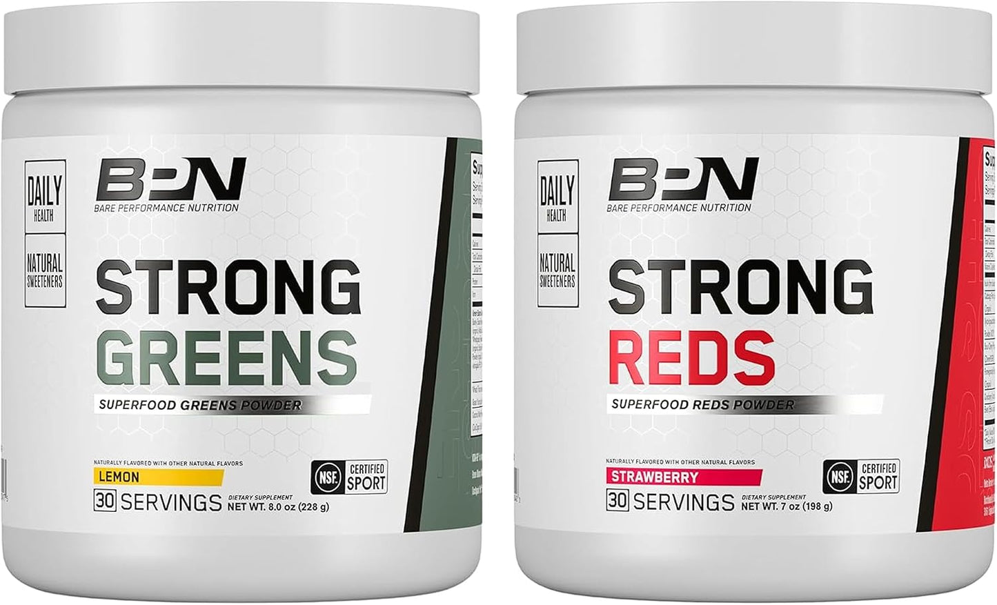 BARE PERFORMANCE NUTRITION BPN Strong Greens (Lemon) & Reds (Strawberry) Superfood Bundle