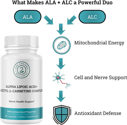 Magnesium Bisglycinate + ALA & ALC Complex Bundle | Muscle Support, Nerve Health, Energy, Metabolism, Cognitive Function & Daily Wellness by 2nd Springs
