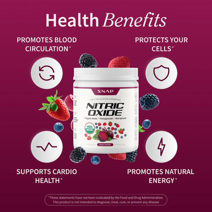 Snap Supplements Organic Beet Root Powder Nitric Oxide Supplement for Men & Women, Red Spinach & Pomegranate, Supports Healthy Energy & Blood Pressure Already in Normal Range, 30 Servings, Mixed Berry Snap Supplements buy supplements Au