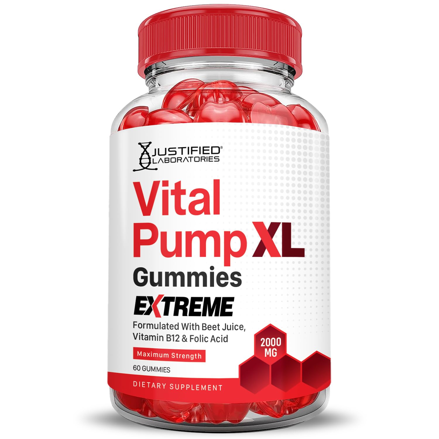 Justified Laboratories Vital Pump XL Extreme 2000MG Performance Gummies Vital PumpXL Advanced Formula Formulated with Beet Juice ACV Pomegranate Powder B12 Vegan Non GMO 60 Gummys Justified LaboratoriesBuy Supplements Australia