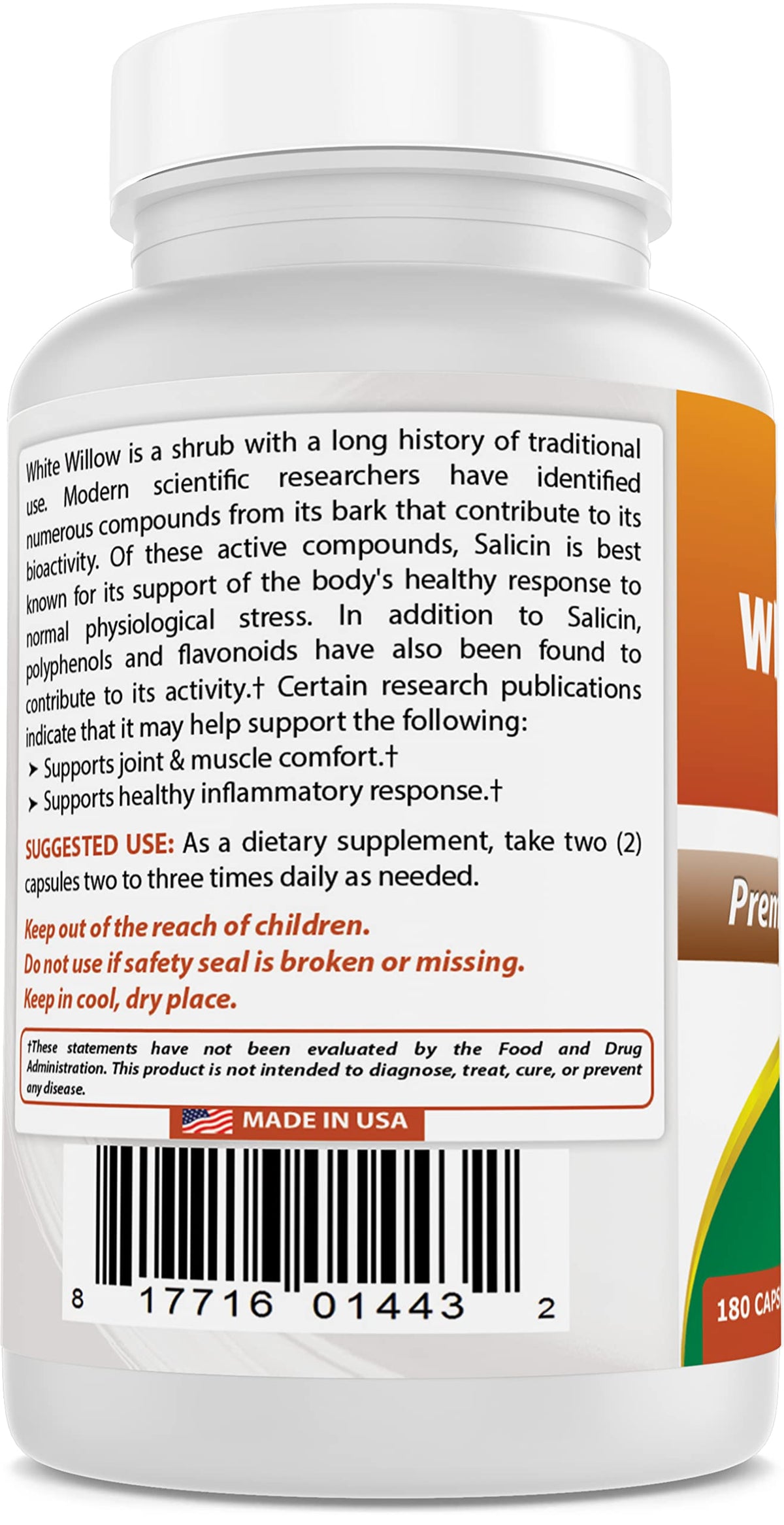 Best Naturals White Willow Bark 400 mg 180 Capsules (180 Count (Pack of 2)) Best NaturalsBuy Supplements Australia