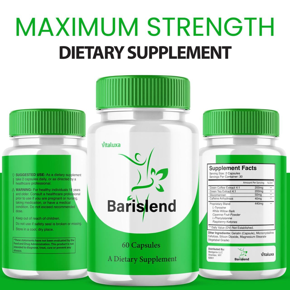 Barislend Capsules, Barisland Pills Pink Salt Blend for Women, Barislends Maximum Strength Supplement Official Advanced Formula Natural Energy Fitness Support, Bari Slend Review (60 Capsules) Vitaluxa buy supplements Au