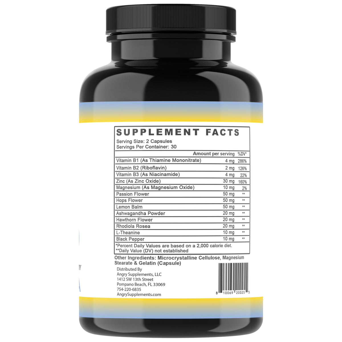 Angry Supplements Stress Less Day-Time Mood Support Pills – Natural Stress Relief with Ashwagandha, Rhodiola, L-Theanine, Magnesium & B Vitamins– Calm Focus & Mental Clarity – 60 Capsules (1-Bottle) Angry SupplementsBuy Supplements Australia