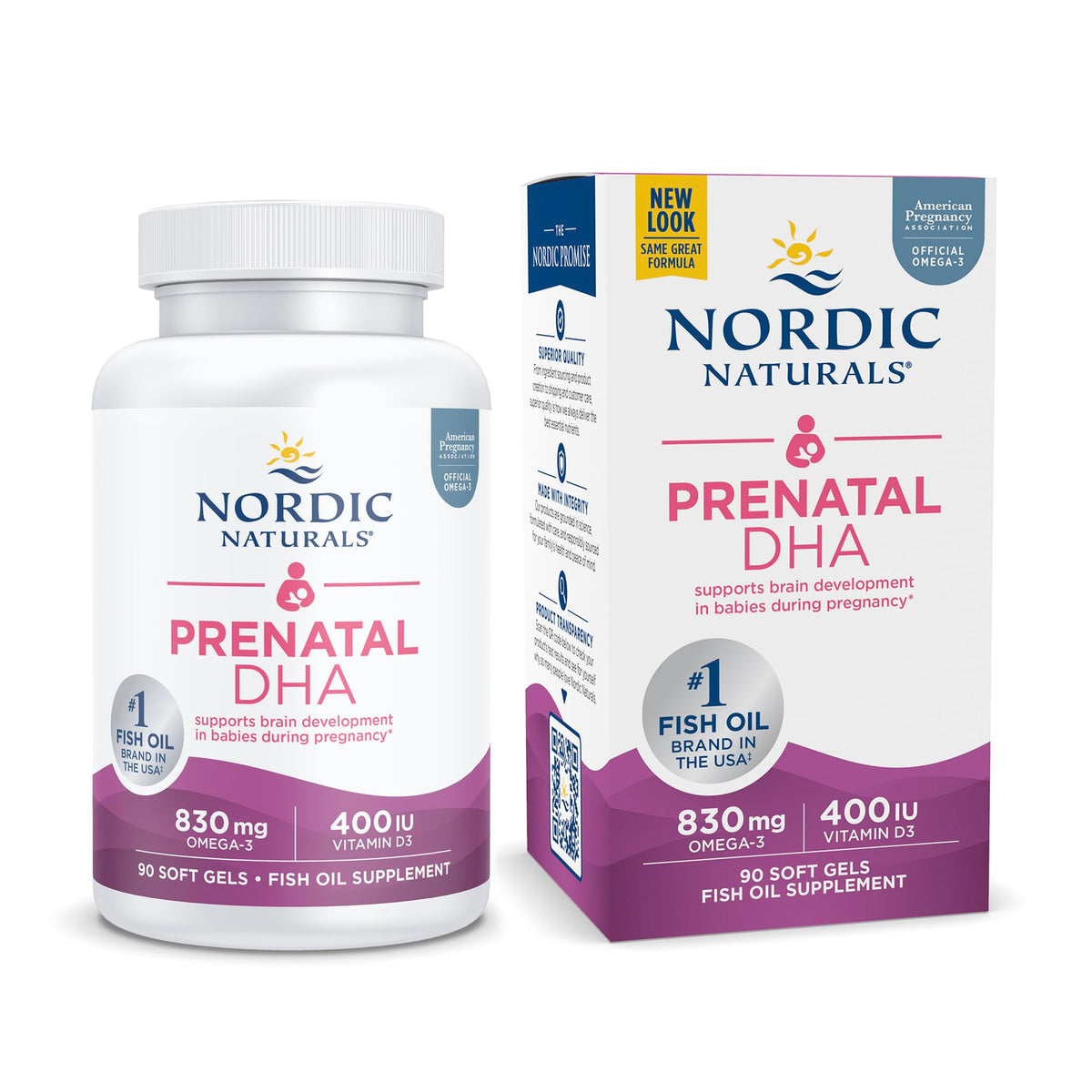 Nordic Naturals Prenatal DHA, Unflavored - 830 mg Omega-3 + 400 IU Vitamin D3 - 90 Soft Gels - Supports Brain Development in Babies During Pregnancy & Lactation - Non-GMO - 45 Servings Nordic NaturalsBuy Supplements Australia