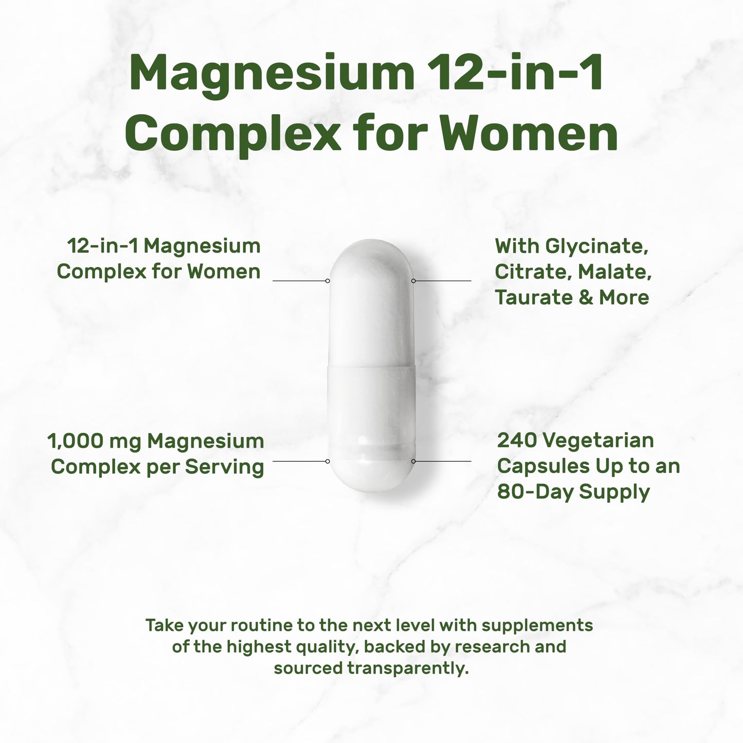12‑in‑1 Magnesium Complex for Women 1,000 mg, 240 Vegetarian Capsules | Magnesium Glycinate, Citrate, Malate, Taurate, Orotate, Oxide & More | Chelated & Purified for Better Absorption DEAL SUPPLEMENT buy supplements Au