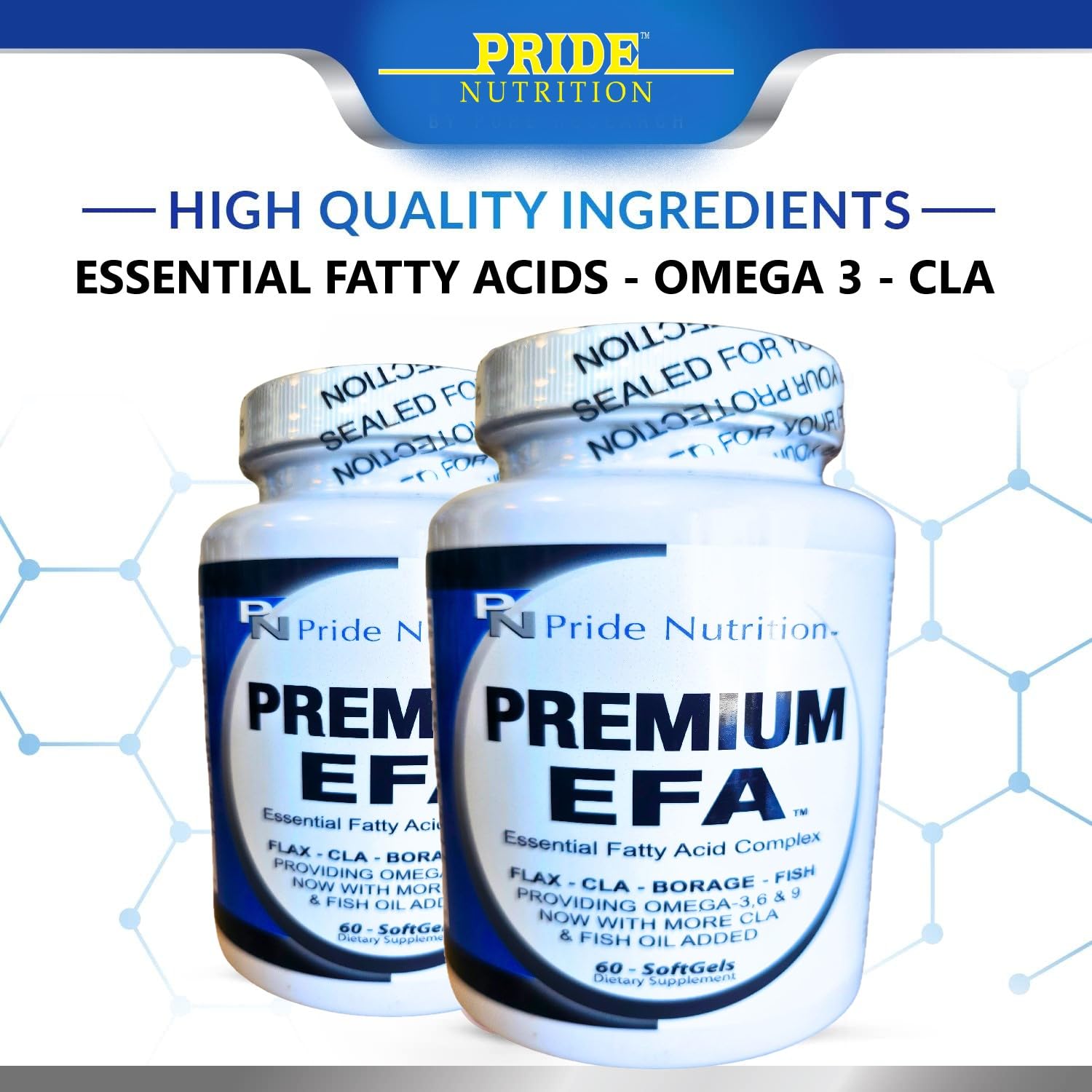 Pride Nutrition Premium EFA Omega 3-6-9 Supplement for Men and Women 5 in 1 - EPA, DHA, GLA, ALA & CLA Essential Fatty Acids with Fish Oil - Softgel Pills Pride Nutrition buy supplements Au