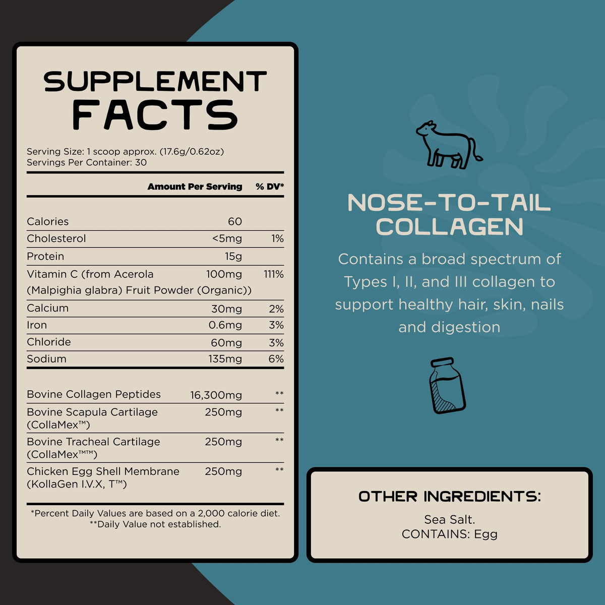 Lineage Provisions 100% Grass Fed Collagen Powder UNFLAVORED – Hydrolyzed Bovine Collagen Peptides with Trachea, Scapula, Eggshell Membrane – Collagen Protein Powder with Vitamin C – 30 Servings Lineage Provisions buy supplements Au