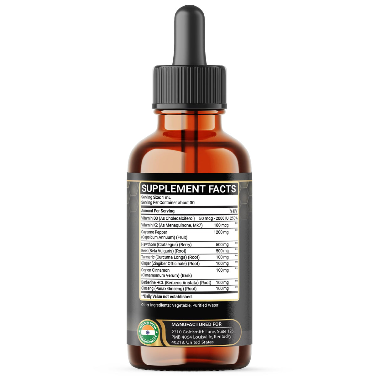 Penhoment 2 Packs - 2700 mg 10in1 Cayenne Pepper Liquid Drops with Hawthorn Berry, Vitamin D3 K2, Beet Root, Ginger Turmeric, Ginger, Ceylon Cinnamon, Berberine, and Ginseng - 2 Months Penhoment buy supplements Au