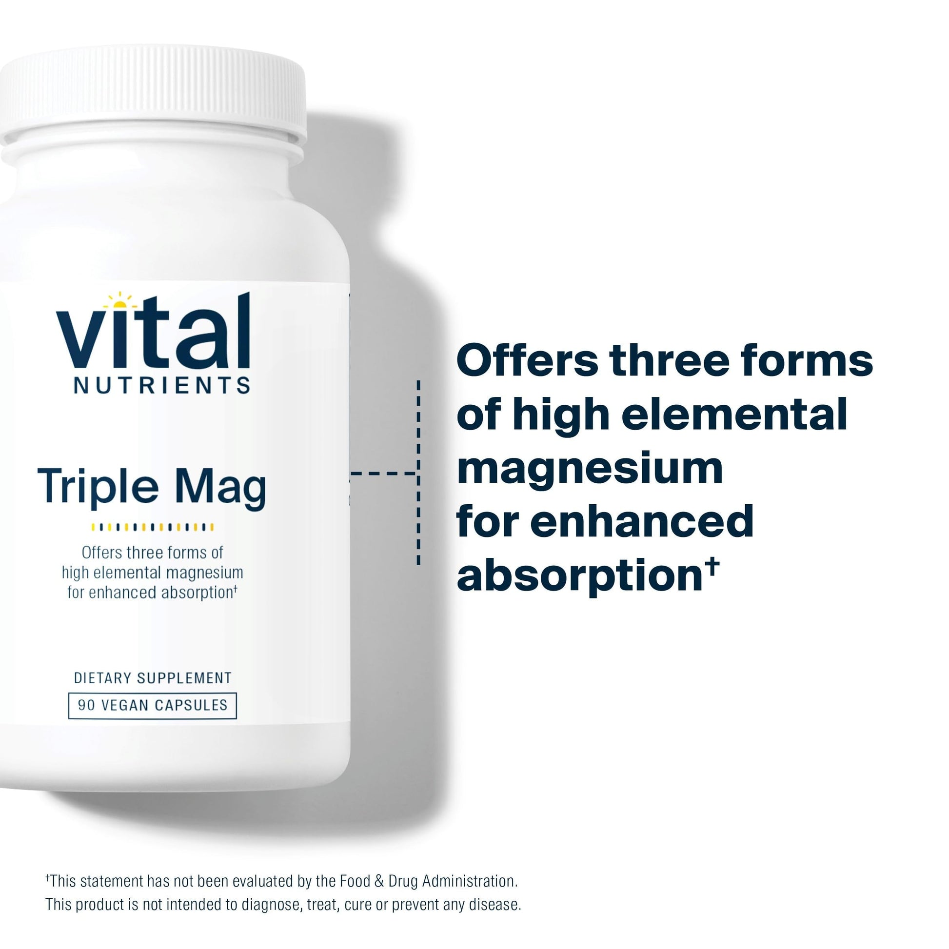 Vital Nutrients Triple Magnesium Complex Supplement | Vegan Magnesium Glycinate, Malate & Oxide 250mg | Easily Absorbed Magnesium Supplement for Stress, Muscle, Heart, Bone Support | 90 Capsules Vital Nutrients buy supplements Au