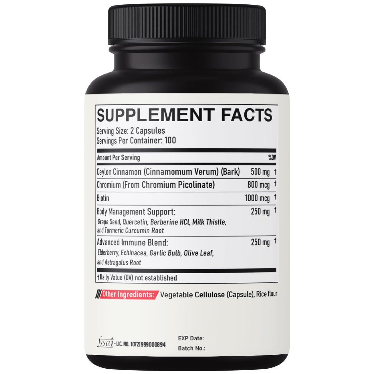 DEDICAD 13in1 Ceylon Cinnamon Capsules - 200 Capsules with Chromium Picolinate, Biotin, Grape Seed, Elderberry & More DEDICAD buy supplements Au