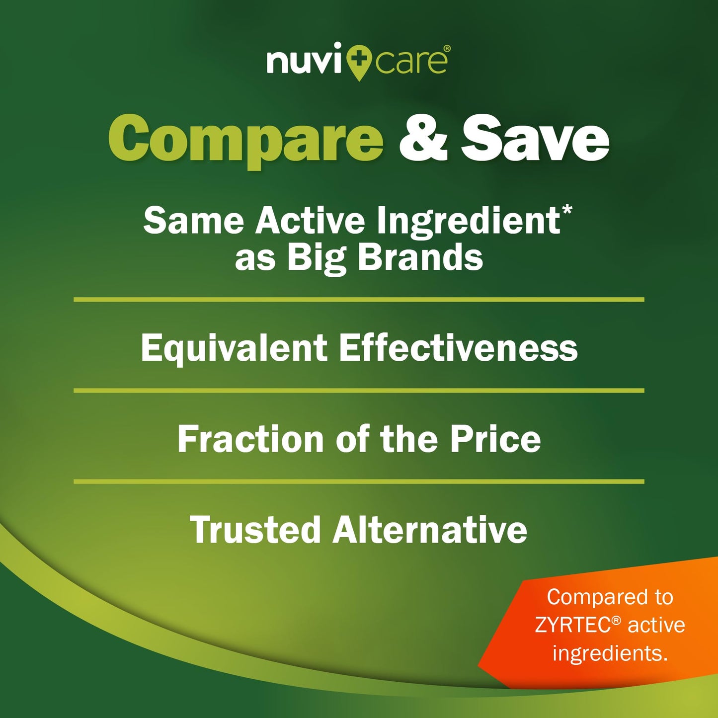 Nuvicare 24-Hour Allergy Medicine - Cetirizine Hydrochloride 10mg Tablets - Compare to the Active Ingredient in Zyrtec Antihistamine Meds - Generic Allergy Pills for All Day Allergy Relief (100 Count) NUVICARE buy supplements Au
