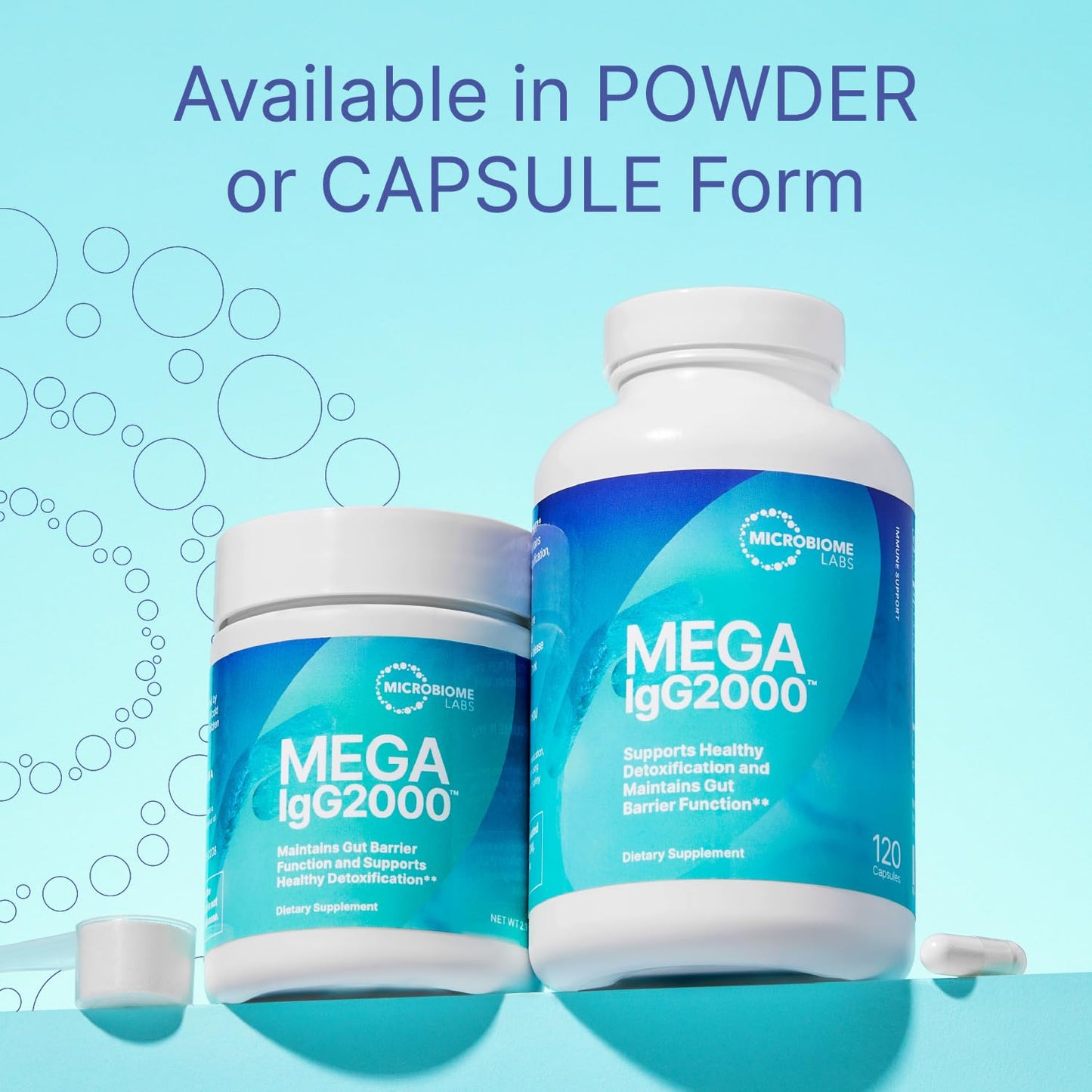 Microbiome Labs Mega IgG2000 Capsules - Dairy Free Bovine Colostrum Supplement Alternative - Immunoglobulin Supplement from Bovine Serum to Support Digestive Health (120 Capsules) Microbiome Labs buy supplements Au