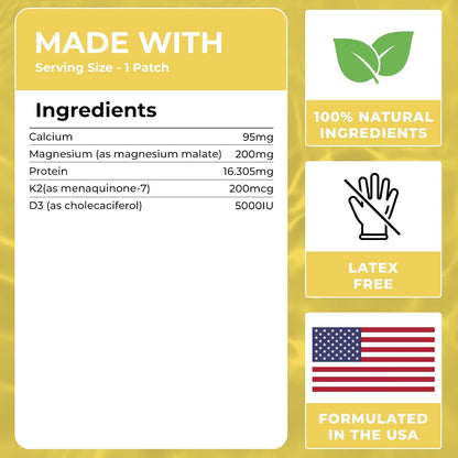 MONIER Magnesium Patches (Pack of 60) - 100% Natural Patch for Women | For Women and Men, With Calcium, Muscle And Bone Support, Calming, Enhanced Formula