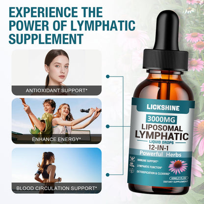 2 Packs 3000MG Liposomal Lymphatic Drainage Drops, 12 in 1 Organic Lymphatic Drainage Supplements with ElderBerry, Burdock Root, Cleavers Herb & Echinacea, Lymphatic Cleanse Immune Support, 4 Fl oz lickshine buy supplements Au