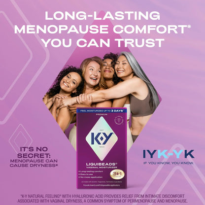 K-Y Liquibeads Vaginal Moisturizer for Women, Silicone Lube Vaginal Suppository, Vaginal Lubricant Helps Reduce Pain Due to Vaginal Dryness, 6 Vaginal Suppositories & 6 Vaginal Applicators K-Y buy supplements Au