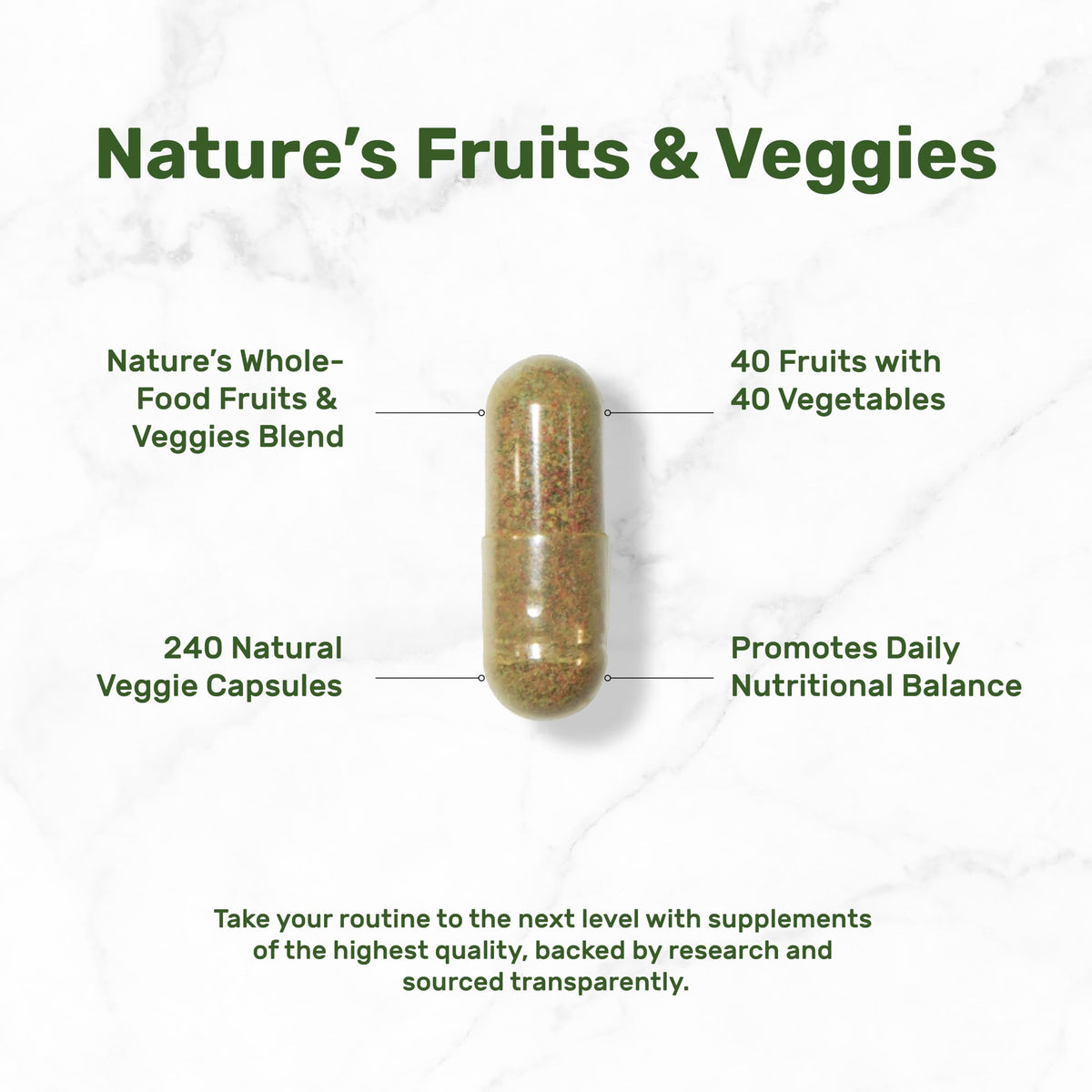 Nature’s Fruits & Veggies Supplement, 240 Veggie Capsules – 80 Whole Food Superfoods for Daily Balance – 40 Fruits with 40 Vegetables and Greens – Non-GMO, Gluten Free DEAL SUPPLEMENT buy supplements Au